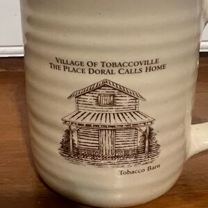 Vintage Doral Cigarettes Tobaccoville Stoneware Mug Marked USA